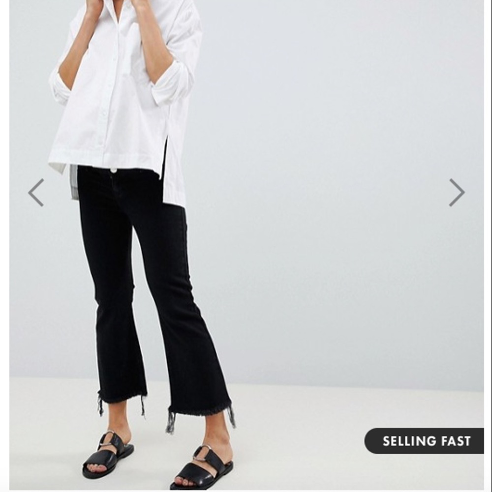 ASOS Maternity ripped hem flare jeans
